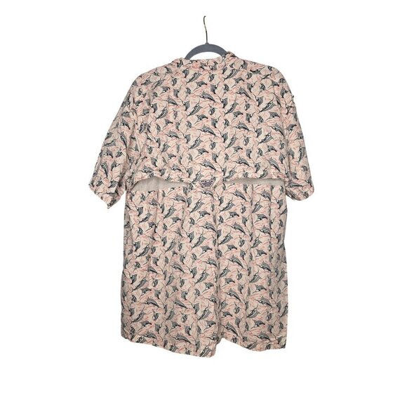 Columbia Shirt Mens XXL 2XL White Geometric PFG Fish Fishing Button Up Collared - Picture 14 of 16